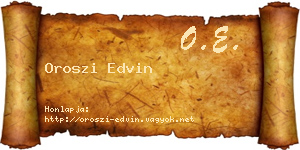 Oroszi Edvin névjegykártya